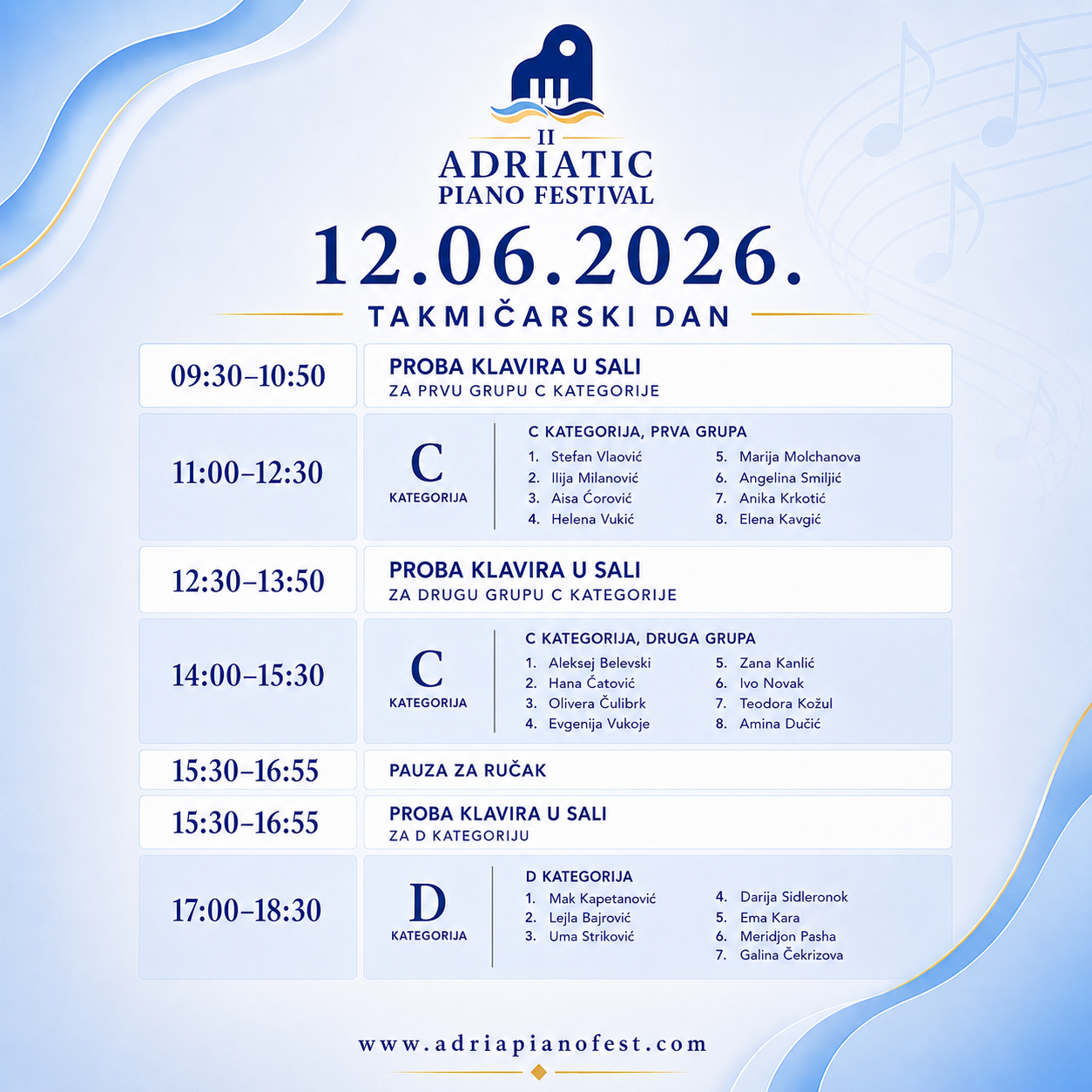 Slika rasporeda za 12. jun 2026.